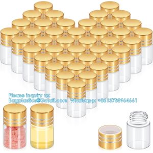 Mini Small Clear Glass Bottles Vials Tiny Jar With Plastic Stopper Miniature