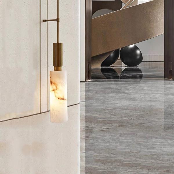 White marble led round and long and plating gold wall lamp for hotel