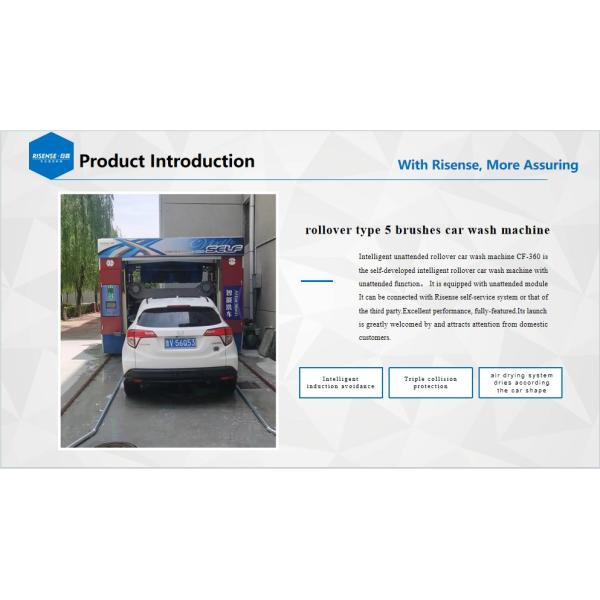 Risense CE Certified High Pressure 5 Brushes Rollover Automatic Car Wash Machine for Sale in Germany with Wheel Brushes