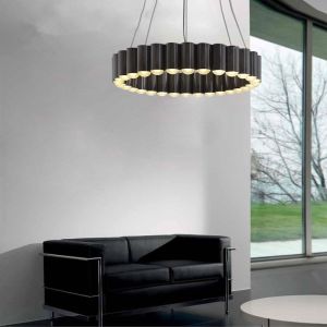 Postmodern Luxury LED Chandelier Round Water Pipe ndustrial Carousel LED