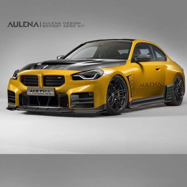 Quality For BMW M2 G87 Carbon Fiber Body Kit M2 Upgraded Paktechz Style Carbon Fiber Front Lip Diffuser Spoiler Hood wholesale