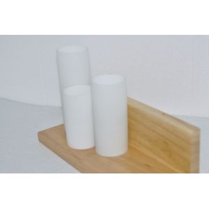 Wall mounted wood lamp with round glass shade white color,E27 LED bulb available