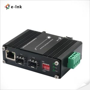 Industrial 1G/10G SFP+ to SFP+ OEO Converter (3R Repeater) with 1G Ethernet