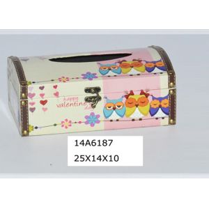 PU Color Printing Dirt Resistant Wooden Tissue Box