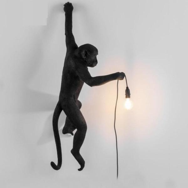 Quality Monkey Lamp Wall Resin Black White Gold Right Left Side Monkey Wall Light (WH-VR-10) wholesale