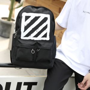 China The Streets Of Personality Backpack Striped Printed Youth Backpack Student Bag Travel Pack on sale