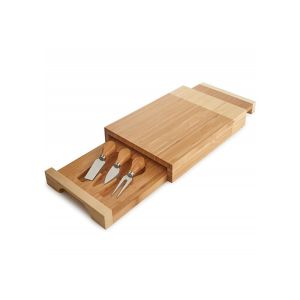 Non Toxic Bamboo Cheese Board Set Cutlery Set With With Drawer And Platter