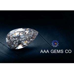 Enhanced Pear Shaped Moissanite Colorless 3 Carat Polished Good