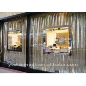 Metal Mesh Fabric Cloth / Flexible Metallic Sequin Fabric for Room Divider