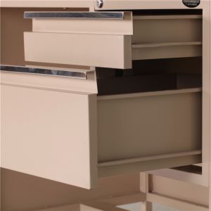MDF Board Steel Executive Desk L Shape Office With Three Drawers