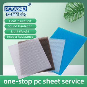 Transparent UV Covered Polycarbonate Hollow Sheet with 6-16 mm Thick Honeycomb