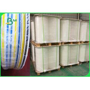China FDA Ink Striped Straw Paper 100% Chemical Free Recyclable 60gsm 120gsm on sale