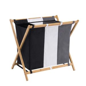 Eco Friendly Bathroom Storage Basket Bamboo Laundry Hamper With Lid