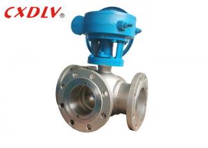 Cheap PTFE Seat T Port Gear Operation SS 150LB 3 Way Ball Valve for sale