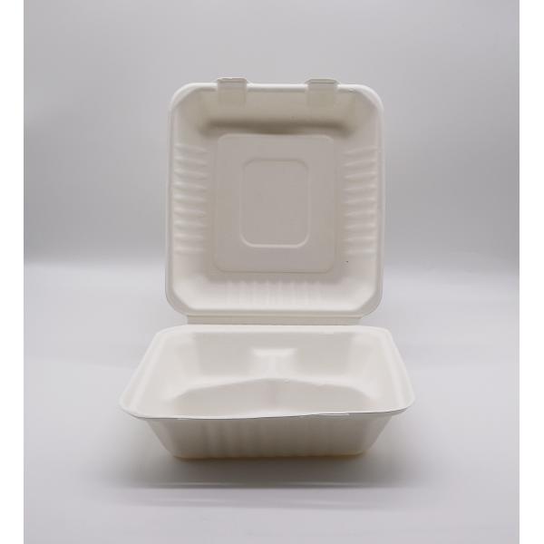 disposable Bio take away compostable clamshell food container packaging lunch