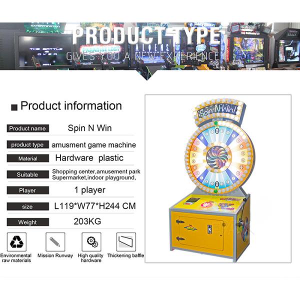 Spin N Win Arcade Amusement Lottery Ticket Game Machine
