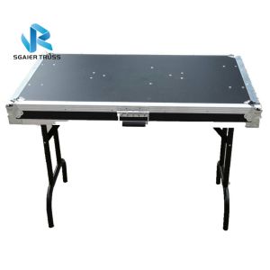 Black Laptop Dj Flight Case Desk With Fold Out Legs