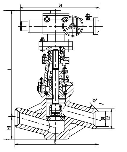 Quality Ductile Cast Iron Power Station Valve, Cut-off Valves J961Y-Pw 5410V wholesale