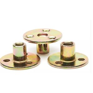 Zinc Plated Round Base T Nut With Three Brad Hole Tee Nut M6 X 30 Size