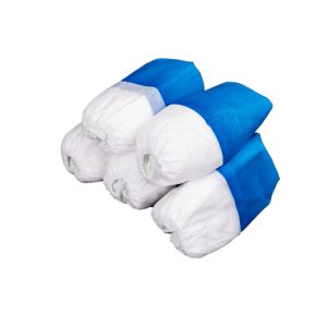 Anti Bacterial Waterproof Blue And White Disposable Use Medical PP+CPE Shoe