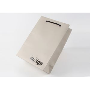 Eco Friendly Paper Shopping Bags With Nylon Rope Handles And Spot UV Surface