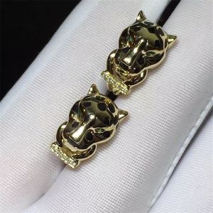 C Cheetah Earrings - showing the charm of courage, naughty or docile .18K gold,