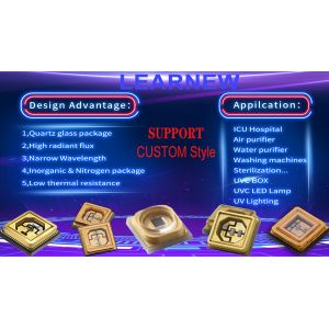 Multiple Wavebands UVC LED Chips , 0.5w-10w 220-280nm 250-260nm 3535 LED Chip