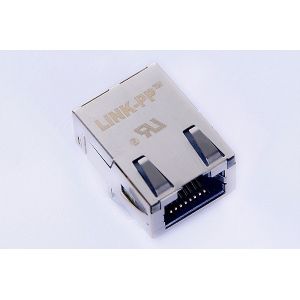 Shielded IEEE 802.3 Magnetic RJ45 Jack OG/Y LEDs RoHS With Tap Up 08B0-1X1T-06-F