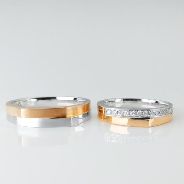 Quality 18K Red White Double Color 11.7g Gold Anniversary Rings wholesale