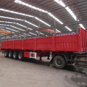 China CIMC 4 Axle High Flatbed 60T Side Wall Semi Trailer on sale