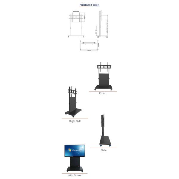 High Applicability Mobile TV Display Stand For 65 - 86 Inch Flat Screens