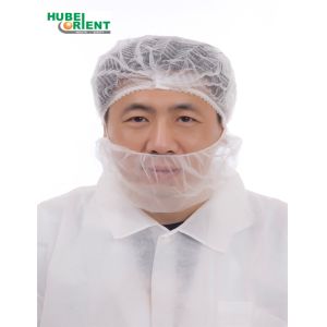 Nylon Non Woven Disposable Beard Cover With Single Elastic White