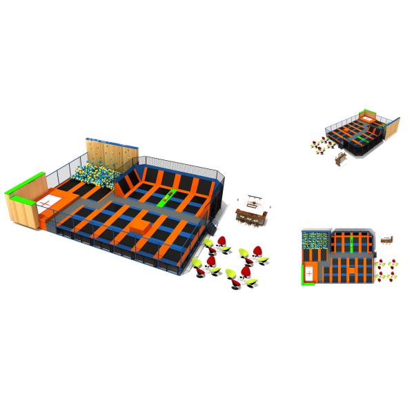 Quality 300M2  Gymnastics Trampolinne Park Kids Relax Jumping Indoor Trampoline Park wholesale