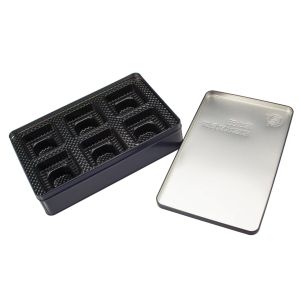 Stainless Steel Tin Box For Tea Packaging Transparent Window Tray Inside Book