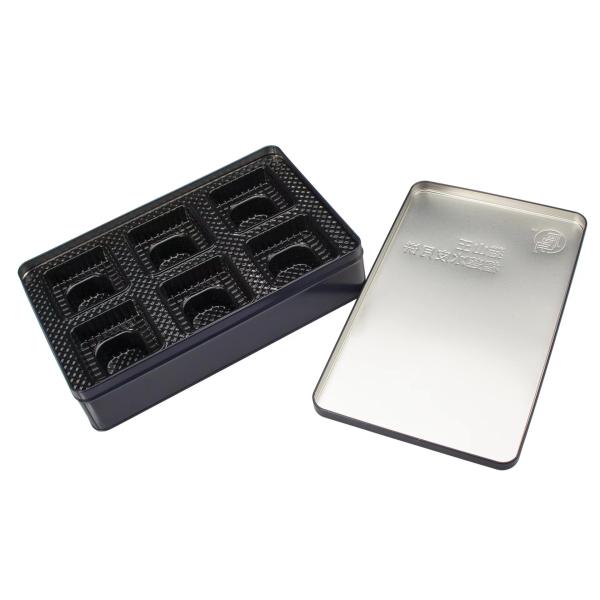 Stainless Steel Tin Box For Tea Packaging Transparent Window Tray Inside Book