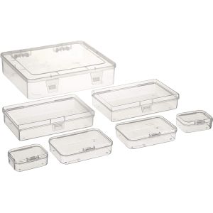 Rectangular Empty Mini Clear Plastic Organizer Storage Box Containers With