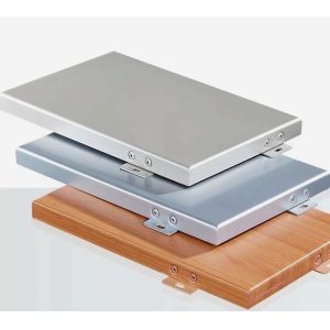 Wooden grain type conventional panel Aluminium Facade outside Wall Cladding