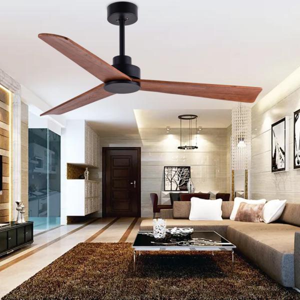 3 Wooden Blades 52 Inch Fan Brown Wood Ceiling Fan No Light