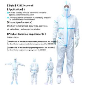 China Adults Breathable Medical Protective Coveralls With Elastic In Hood on sale