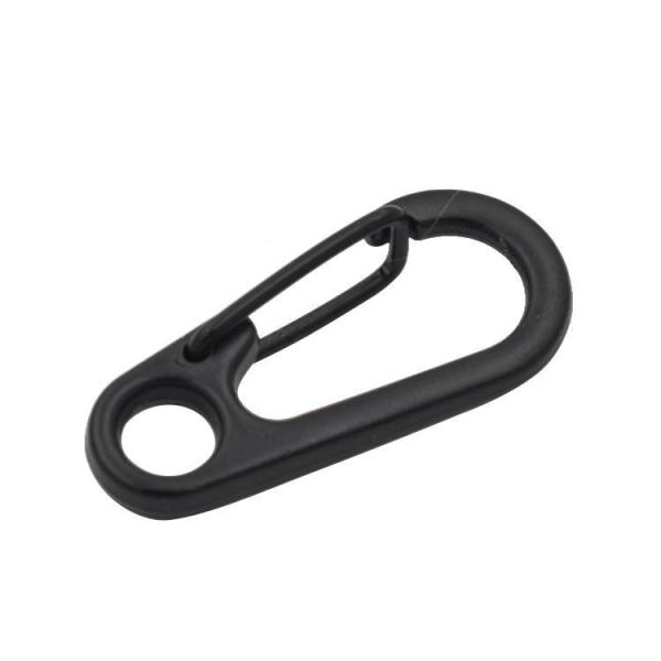 Quality Small Zinc Alloy Mini Black Finish Carabiner Buckle Snap Key Chain Ring Spring Hook wholesale
