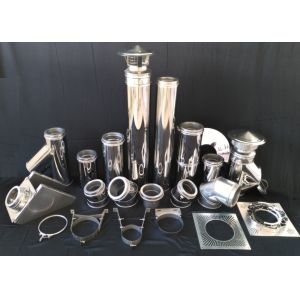 Professional Double Wall Fireplace Pipe 0.5mm 0.8mm 1.0mm Thickness Customizable