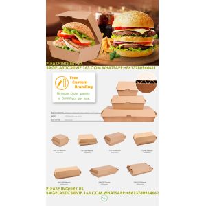 Paper Burger Box, Corrugated Hamburg Box 300gsm Paper Fast Food Disposable