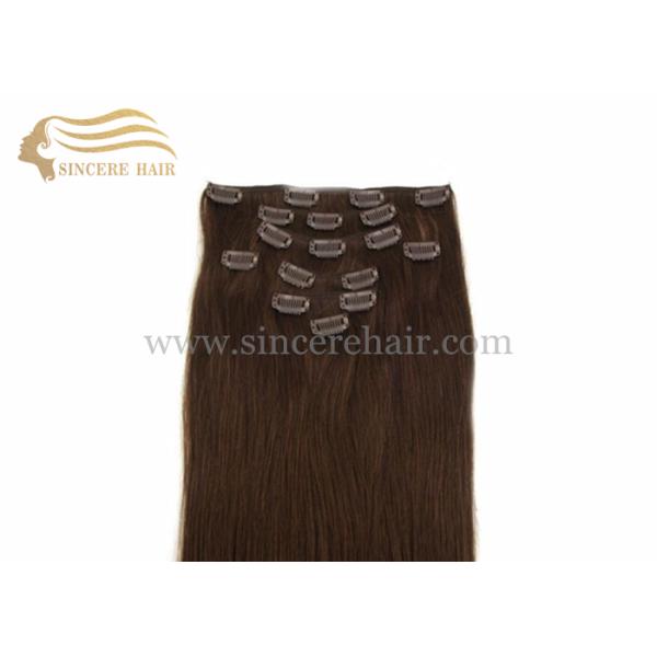 Hot Sell 45 CM Full Set of 8 Pieces Clip In Remy Human Hair Extensions for Sale