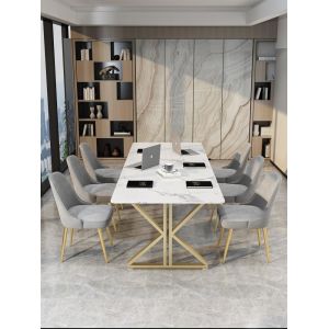 Light Luxury Scandinavian Style Office Furniture 2 Meters Marble Conference