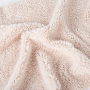 Embossed Super Soft 100 Polyester Knitted Custom Mirco Sherpa Fleece Fabric for