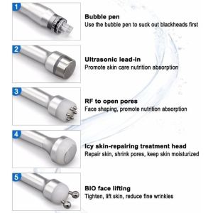 5 In 1 Water Oxygen Jet Peel Machine , RF Handle Skin Peeling Machine