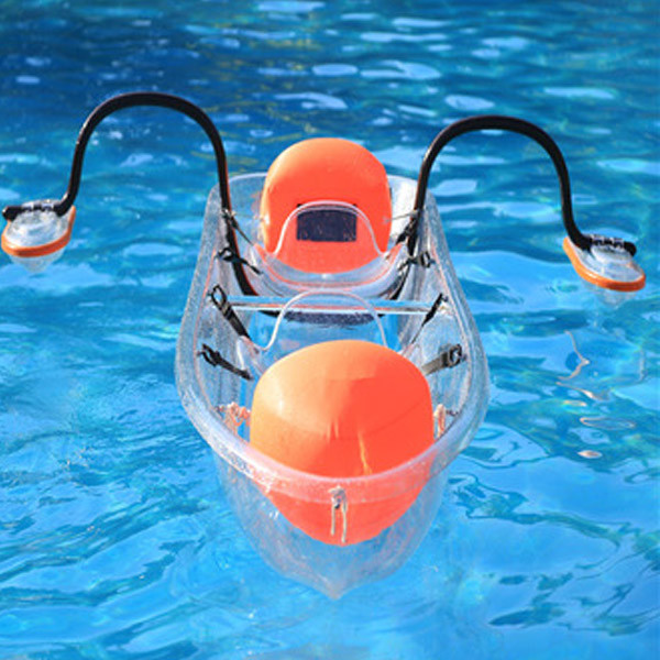 Quality Crystal Clear Bottom Kayak With Paddles 6mm Thickness Polycarbonate Material wholesale