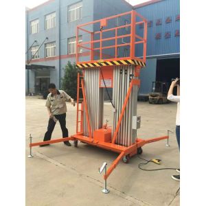 8m Double Mast Mobile Hydraulic Work Platform Lift Extensible Boom Platforms