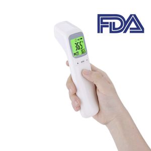 Cheap 3 - 5cm Non Contact Forehead Thermometer RoHS Certified With Three Color Backlight for sale