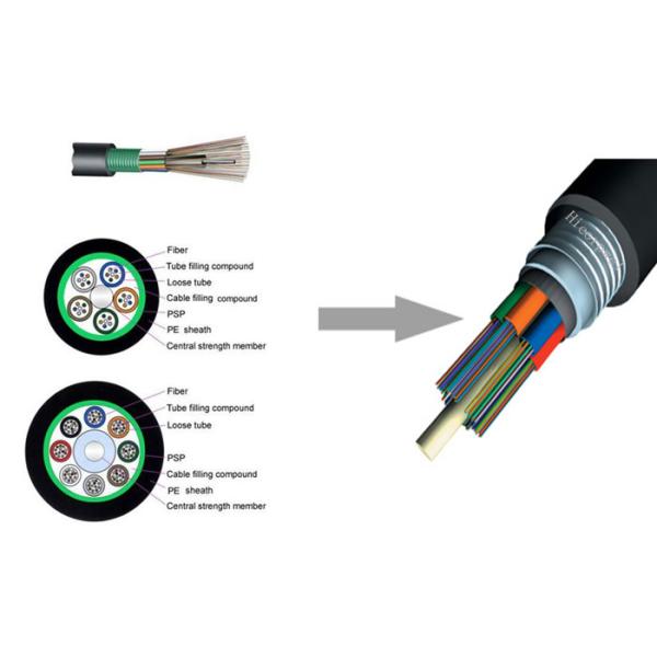 Quality Outdoor Telecom Single Mode Optical Coaxial Cable 6 12 24 72 96 144 288 Cores GYTS wholesale